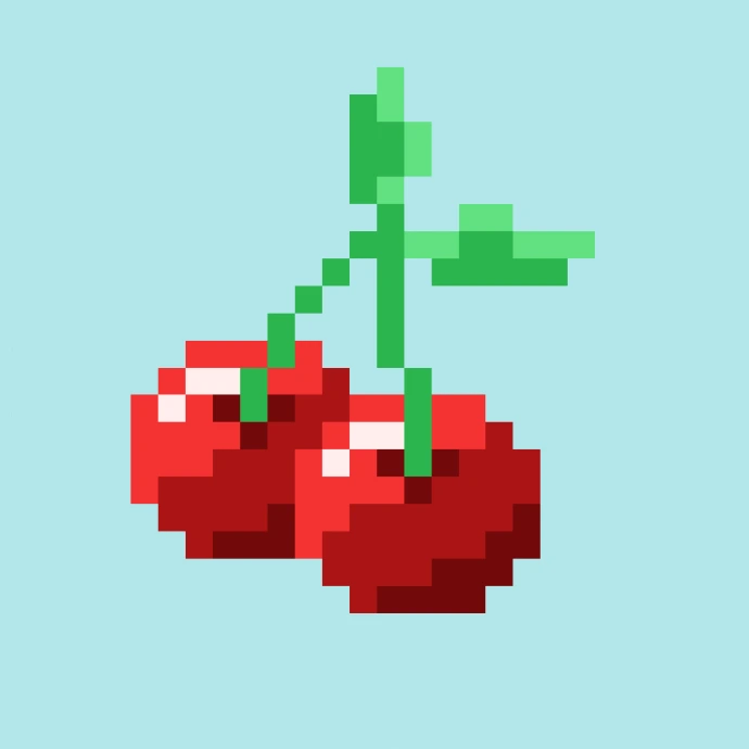 Logo de Cerise représentant une cerise en pixel